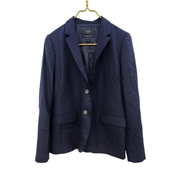 J. Crew 1035 Super 120's Navy 100% Virgin Wool Blazer Classic Timeless Size 8 - Picture 3 of 12